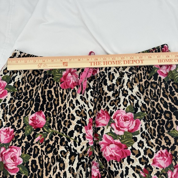 2-Pc NICK & NORA Leopard Print Roses 3/4 Ruffle Sleeves Capri Pajamas Sz XXL - Picture 12 of 12